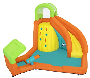 H2OGO! Canopy Cove Kids Outdoor Inflatable Mega Water Park with Slide, Climbing Wall, Water Cannon Blaster and Included Motor Blower