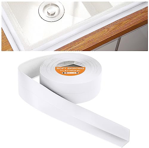 Flintronic Weichsockelleiste, 19 x 19mm 4.5m Weichsockelleiste Selbstklebend für Küche und Badezimmer, Selbstklebende Abschlussleiste aus PVC, Flexible Knickleiste - Fugendichtungsband