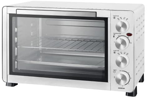 INFINITON HSM-A30B – Horno sobremesa, Blanco, 30L, 1500W, Convección, Doble acristalamiento, Luz interior, Temporizador 60 min.