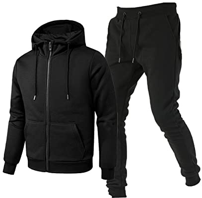 TONY BACKER Survêtement Homme En Polaire De Sport Avec Fermeture À Glissière Complet Combinaison À La Maison