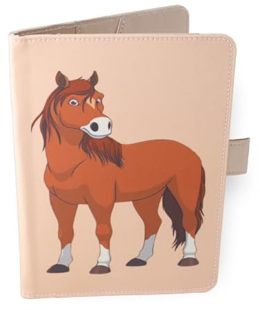 Protezione per libretto sanitario per neonati – cavallo – formato A5 15 x 21 cm – alette per riporre le ordinanze