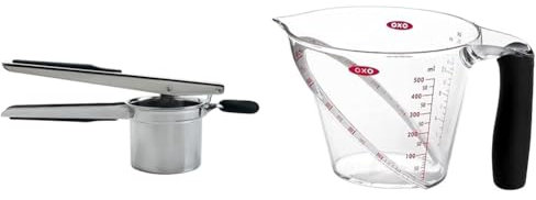 OXO Good Grips Potato Ricer,Silver & Good Grips 500 ml Angled Measuring Cup