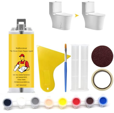 Colle a Carrelage, kit de Réparation de Porcelaine,Réparateur de Joints de Carrelage,Avec 8 Pâtes de Mélange de Couleurs,pour Carrelage, Rayures, les Trous et les Fissures