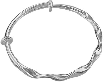 Opilroyn Wellen-Armband, gewellt, verstellbar, Legierung, Modeschmuck, modisches Accessoire, trendiges Manschettenarmband für Damen und Herren, Refer to description, Metall, Uni