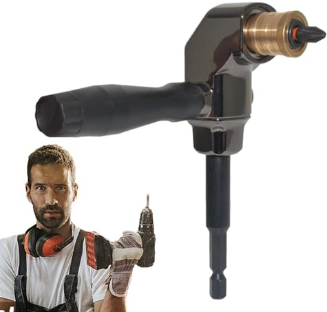 Adattatore ad angolo di perforazione, attacco per trapano ad angolo retto, attacco ad angolo retto, adattatore ergonomico per trapano, adattatore a 90 gradi per trapano a mano, trapano a batteria in