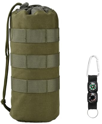 Bolsa para Botella de Agua, Bolsa Agua con Bolsa de Accesorios y Correa Desmontable, Portabotellas Plegable para Senderismo, Ciclismo, Camping, Aire Libre