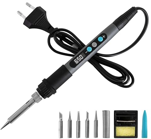 Cecotec Soldador de Precisión con 100W de Potencia PrecissionSoldier 650 Vision, Pantalla Digital Integrada para Control de Temperatura, Alcanza 650ºC, Set de Accesorios Completo