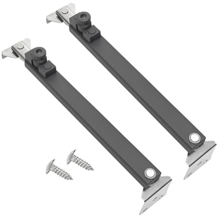 2Pcs Limitatori Regolabili per Apertura Finestre, Cerniere per Finestre Grigie, Fermafinestre per Telai di Finestre in PVC, Alluminio e Acciaio