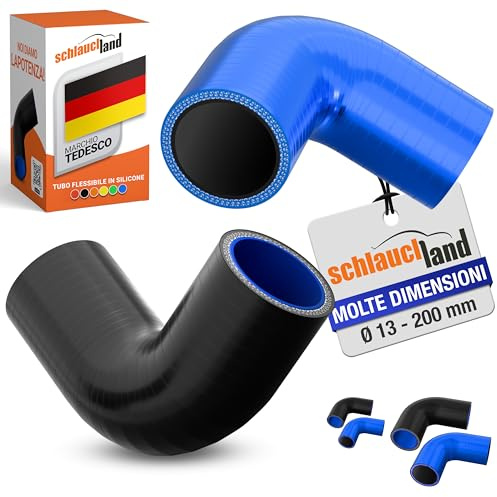 CURVA PER TUBO FLESSIBILE IN SILICONE 90° GRADI DI-Ø 60mm nero 200°C | SELEZIONE | Gomito Intercooler Radiatore Curvatura Turbo Motore Liquido-Raffreddamento Aria-Aspirazione Gomma Manicotto