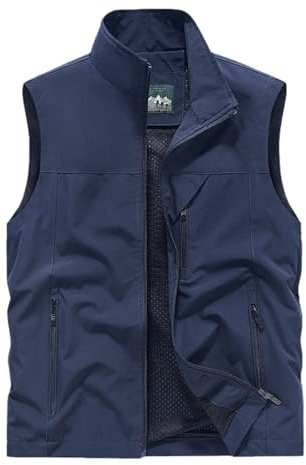 Gilet de pêche pour homme - Gilet d'extérieur pour homme - Multi poches - Gilet utilitaire - Gilet de safari - Gilet de travail robuste et léger - Gilet de chasse d'été - Sans manches - Veste de