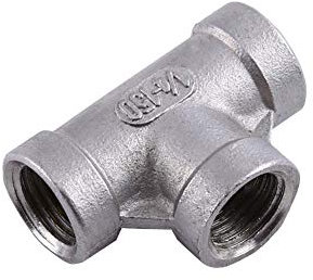 Connettore a T Rapido a 3 Vie Filettato Femmina NPT 1/4 Pollice in Acciaio Inox 304 per Attacco Tubo Impianti Idraulici