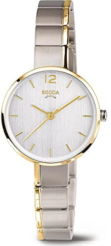 Boccia Damen Analog Quarz Uhr mit Titan Armband 3308-02