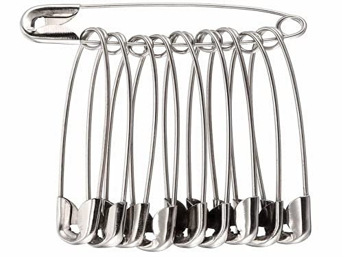 Hitopin 100PCS Starke Sicherheitsnadel,Groß Stark Sicherheitsnadeln,Starke Vernickelte Sicherheitsnadel Für Decken, Röcke, Kilts, Strickstoff (45 mm)