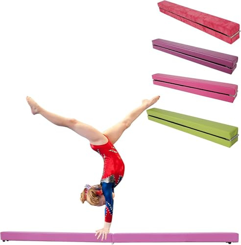 U`King Folding Gymnastik Schwebebalken, Purple Gymnastik bar 2.1m/220 lbs Folding Gymnastik Ausbildung Balance Beam für Kinder Zuhause Gym Training Übung Sport