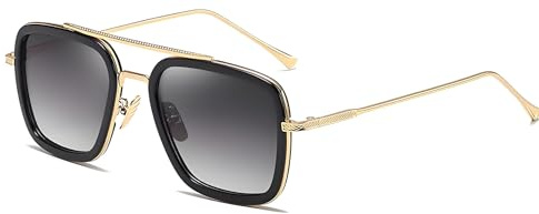 LHSDMOAT Occhiali da Sole Vintage Anni '70 Pilot Polarizzate Quadrati UV400 per Uomini Donne - Protezione Solare per Guida, Pesca, Viaggi e Attività All'Aperto