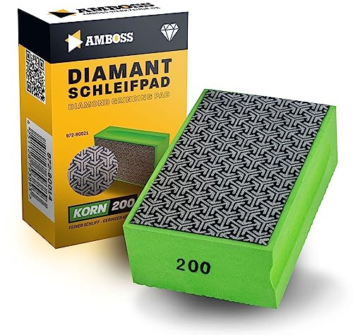 städ verktyg slipblock korn 200 – diamantslipdyna – slipsvamp/lämplig för kakel porslin stengods glas granit marmor