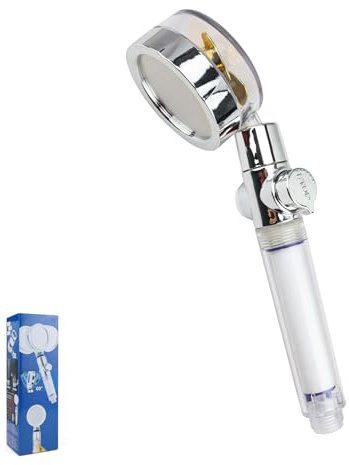 Pommeau de Douche Economie Deau Arrêtez L'eau en un Clic, SPRHR Pommeau de Douche Haute Pression, Pommeau Douche Anti Calcaire, Surpresseur Puissant, Bouton D'arrêt D'eau, Coton PP Remplaçable