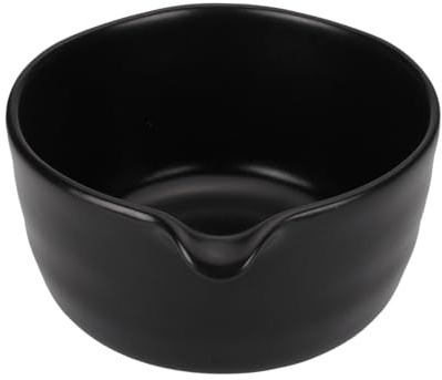 BambooMN Matcha Traditional Tea Bowl With Spout, Black, 1 Piece