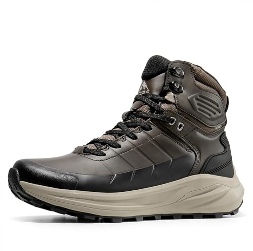 NORTIV 8 Stivali da Trekking da Uomo Impermeabili Outdoor Escursionismo Scarpe Uomo da Alpinismo Arrampicata,Size 48,Marrone Scuro,SNHB241M