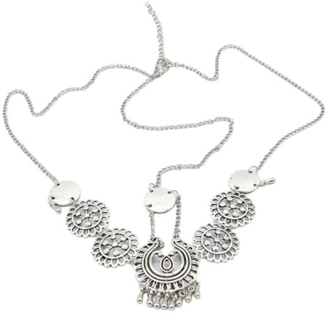 LEEQ Boho Kopfkette Argent Braut Kopfschmuck - Kopfkette Pailletten Quaste Haarkette Argent Braut Kopfschmuck Haarschmuck Festival Haarschmuck Vintage-Stil für Frauen und Mädchen