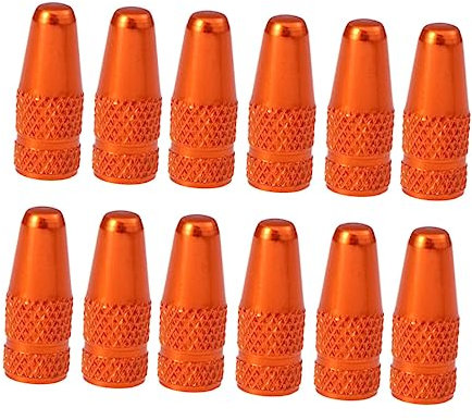 CORHAD Ventilkappen Aluminiumlegierung Leuchtend Orange Fahrradkappen Rennrad Staubschutz Mountainbike Schraubbar Schmutzschutz
