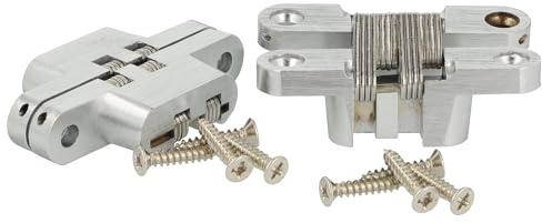 SOTECH 1 coppia di cerniere fresate VICI 60 x 13 mm angolo di apertura 180° Cerniera per porte con braccio in acciaio inox, cerniera a vite per porte di mobili