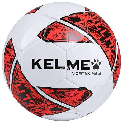 KELME Futsal Soccer Ball - Indoor Sala Ball Pelota de Futbol (White/Orange, 4)