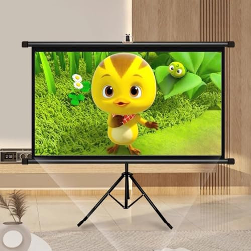 HJXGQJM 60/70 Projection Screen 4:3, 16:9 HD Projector Screens Pull Down With Tripod Stand For Home Cinema, Meeting Presentation, Indoor Outdoor Portable Projector Movie Screen For Garden(4:3,60)