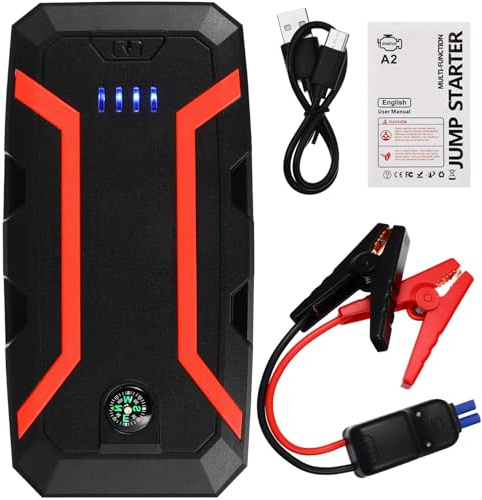 Alipis Démarreur De Secours Pour Voiture Booster Urgence Portable Chargeur De Batterie Avec Lampe Torche