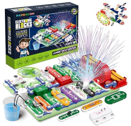 PATEMZON Circuito Electrico para Niños Kit, Juego Electricidad Niño, 2000+ Circuitos y Proyectos, Kit de Construcción Electrónica de Juguete Educativo a Partir de 8 Años