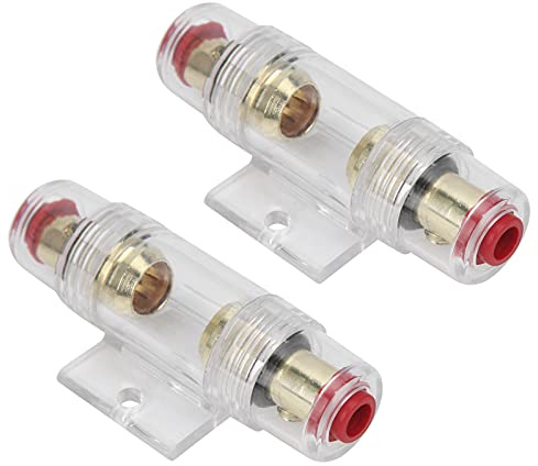 Yctze Soporte AGU 2 uds. Soporte AGU para Coche con Fusibles 60A 80A Portafusibles 4 6 8 Cables 12-24V Fusibles y Accesorios para Automóviles
