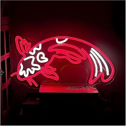 insegna luminosa al neon Insegna luminosa al neon con carpa koi, dimmerabile, per camera da letto, bar, feste, decorazione parete, 23,7 cm × 42,5(A)