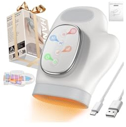 Electric Hand Massager with Heat and Compression, Airbag Split Finger, 3 Massage Modes, 3 Temperatures, 5 Levels, Auto Timer, Rechargeable Hand Therapy for Arthritis and Carpal Tunnel