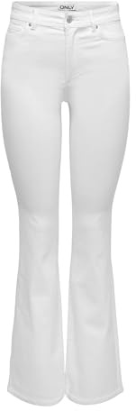 ONLY Women's Onlwauw Hw Flared White DNM Pim221 Onlwauw Hw Flared White DNM Pim221
