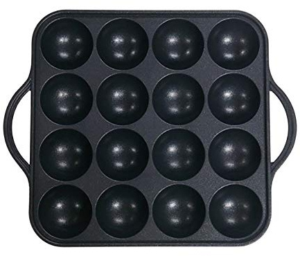 UPIT 16-Holes Takoyaki Maker Pan Plate for Stovetop, Nonstick Coating Aluminum, 7.7 x 7.7 inches