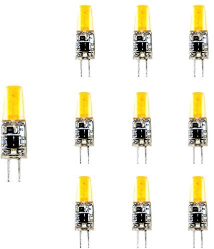 TECNOLUX EURO Lámpara Bombilla LED G4 3W COB 220V 6500K luz fría, Equivalentes a 25W Halogena (10-Unidades) Regulable