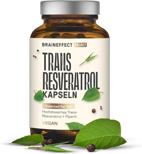Trans Resveratrol 500mg - Vegane Resveratrol Kapseln ohne Zusatzstoffe aus japanischem Resvatrol Staudenknöterich Wurzel-Extrakt, 60 Resveratrol hochdosierte Kapseln als Sirtuin Pulver