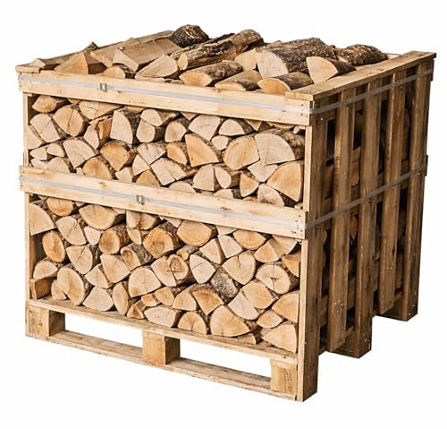 Kiln Dried Ash Firewood Crate (600 Litres)- 1m³ Dry Ash Hardwood Firewood | Fire Logs | Wood | Heat Logs | Perfect for Log Burner, Wood Burner, Fire Pit, Fireplace, Pizza Oven&Chiminea | Ready To Burn