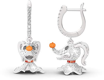 Jeulia Collar de plata de ley 925 con colgante de diamante blanco de 1 quilate y cero pesadilla antes de Navidad, joyería romántica, regalo para ella, festival de Navidad, regalo de cumpleaños