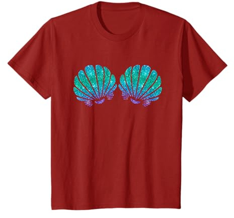 Graphique de Costume de Soutien-Gorge Coquille de mer sirène T-Shirt