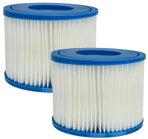 vhbw 2X Filterkartusche Typ VI kompatibel mit Bestway Lay-Z-Spa Paris, Palm Springs Pool - Ersatzfilter Blau Weiß