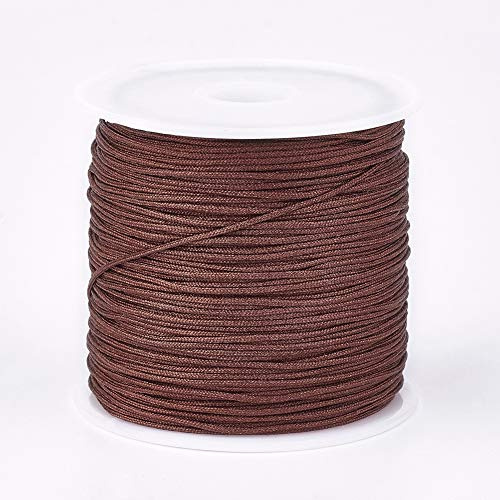 Cheriswelry 0.8mm Nylon Beading String Chinese Knotting Cord Braided Nylon Thread for Macrame Bracelet Jewelry Making,Saddle Brown