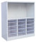 Syskan Büroschrank, Metallschrank, Prospektschrank, Praxis Schrank in weiß mit Ordnerfach und DIN A4 Schubladen, Sortierstation, Aktenschrank
