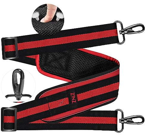 ZINZ Ultra Tjock axelrem,med fast pad 76 universal väskrem, med andningsbar kudde och dubbla balanserade justerbara spännen, för bärbar datorväska Messenger Bag Crossbody etc,Stripe-BRB