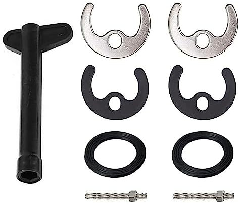 9 Pcs Tap Fixing Fitting Kit Basin Washer Sink Monobloc Mixer Tap Fixing Stainless Steel Single Hole Washer Sink Tap Fixing Set (Black, Silver)