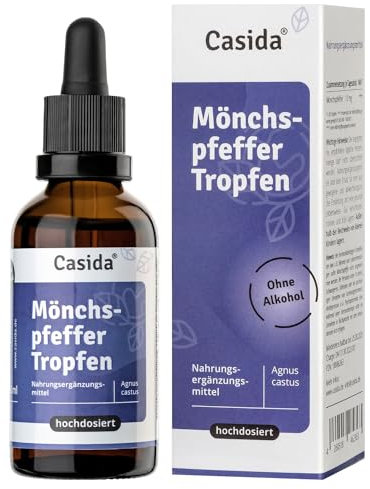 Casida Mönchspfeffer Tropfen - Für inneres Gleichgewicht und Harmonie - Vitex Agnus castus Extrakt - Ohne Alkohol - 50 ml