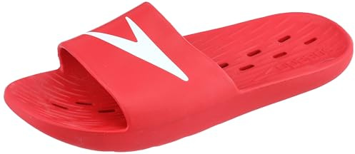 Speedo Slide Sandales pour Homme, Rouge/Blanc, 42