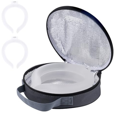 2Pcs. Neck Cooler Ice Ring with Insulated Bag. Wearable Head Shoulder Cooling Tube for Hot Weather in Summer, Gel Ice Collar for Outdoor Workers, Sports. Reusable Cool Wraps. (White*2)