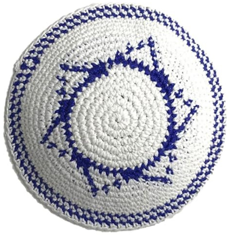 Fituenly Kippa Tricotée À Main pour Hommes, Chapeau À Calotte Juive Classique, Kippa Traditionnelle, Chapeau À Tête Ronde De Jérusalem