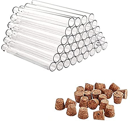 PRATYAHARA Lot de 40 Tubes à Essai de 20Ml pour Fleurs Tubes à Essai avec Liège pour DIY Artisanat Bonbons Liquides Épices Fleurs 150X16mm
